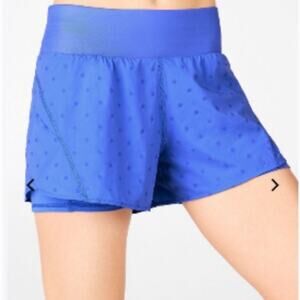 Fabletics Austyn Polka Dotted Run Blue Shorts